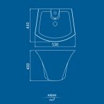 Arian Corner Countertop Washbasin - Image 2