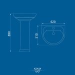 Azalia Pedestal Washbasin - Image 6